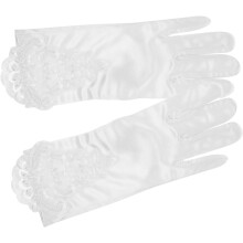 Weiße Spitzenhandschuhe für Jungen und Mädchen, geeignet für Blumenmädchen, Hochzeiten, Aufführungen, Kostüme, Accessoires, Stickereidesign