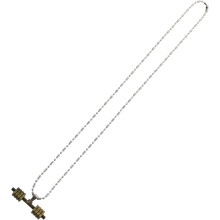 Hantelanhänger-Halskette, hohler Charm-Anhänger, robuste Fitness-Halskette für Damen und Herren, stilvoller Fitness-Schmuck