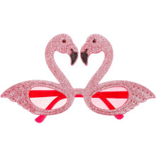 1 paire de lunettes de soleil créatives, légères et portables, en plastique, en forme de flamant rose.