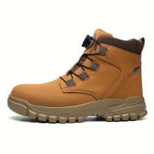 (Yellow, 7.5) Men's Steel Toe Work Boots Wide Non-Slip Lightweight Safety Shoes Indestructible