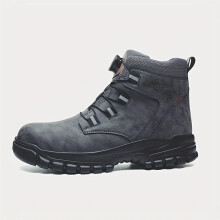 (Grey, 7) Men's Steel Toe Work Boots Wide Non-Slip Lightweight Safety Shoes Indestructible
