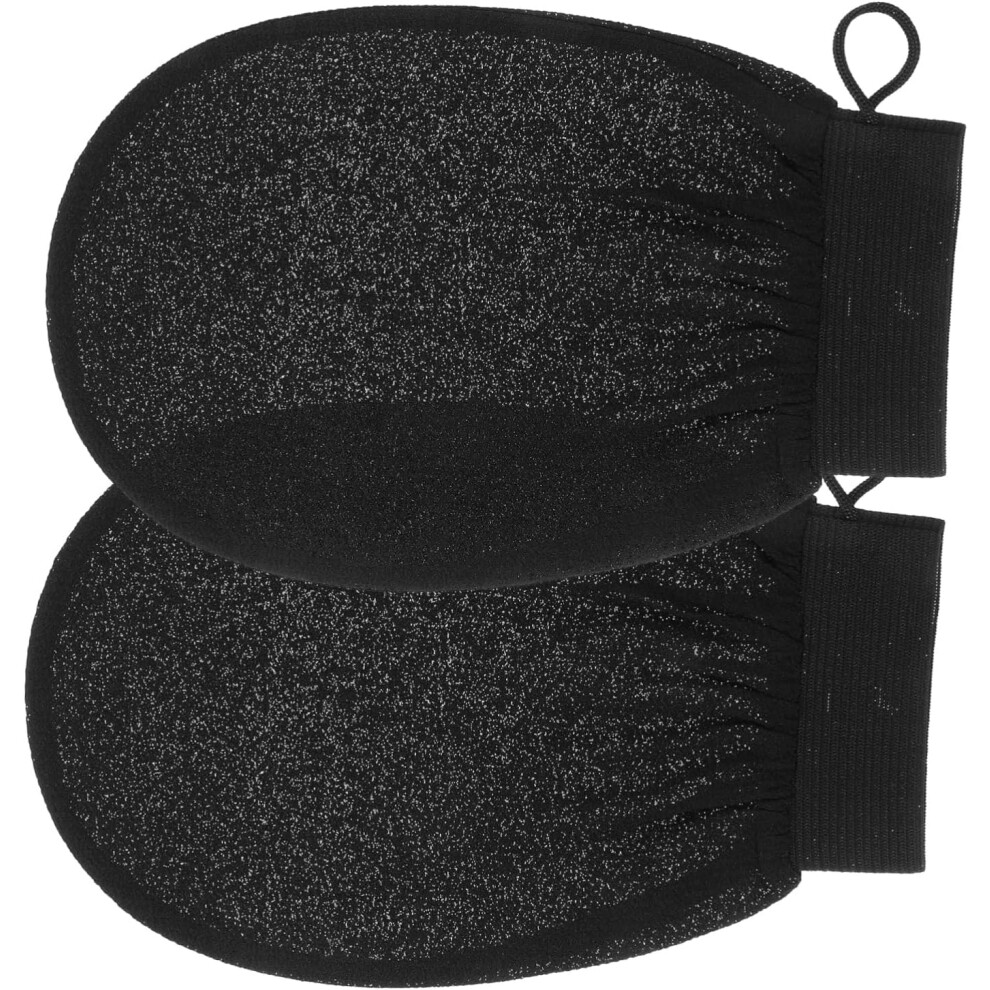 Hkhbjs Exfoliating Mitts For Shower Black Gentle Dead Skin Remover Mitt Deep Cleansing Exfoliating Glove