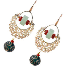 Vergoldete, hohle Ohrringe im chinesischen Stil, Ohrschmuck für Damen und Mädchen – ideal für besondere Anlässe