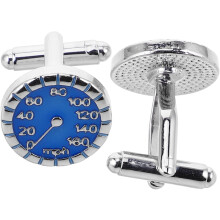 Gemelli da polso in metallo a forma di tachimetro per uomo, con tema automobilistico, comodi accessori da sposo.
