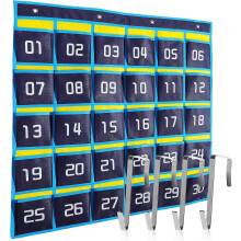 Taschenorganizer für das Klassenzimmer mit 30 nummerierten Taschen und 4 Haken