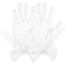 1 Paar elegante florale Spitzenhandschuhe für Damen, Tüllhandschuhe für Teepartys und Hochzeiten