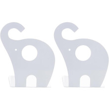 Suporturi de cărți metalice în formă de elefant, organizator alb pentru cărți