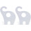 Metal Bookends Elephant Shape, White Book Supports Organizer 1