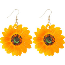1 Paar Acryl-Sonnenblumen-Ohrringe für Damen, leichte Sonnenblumen-Ohrhänger mit Haken, schlichter Blumenschmuck