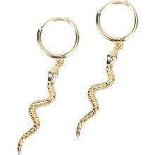 Lange Ohrhänger in Schlangenform aus 925er Sterlingsilber für Damen, modischer Ohrschmuck in Goldfarbe