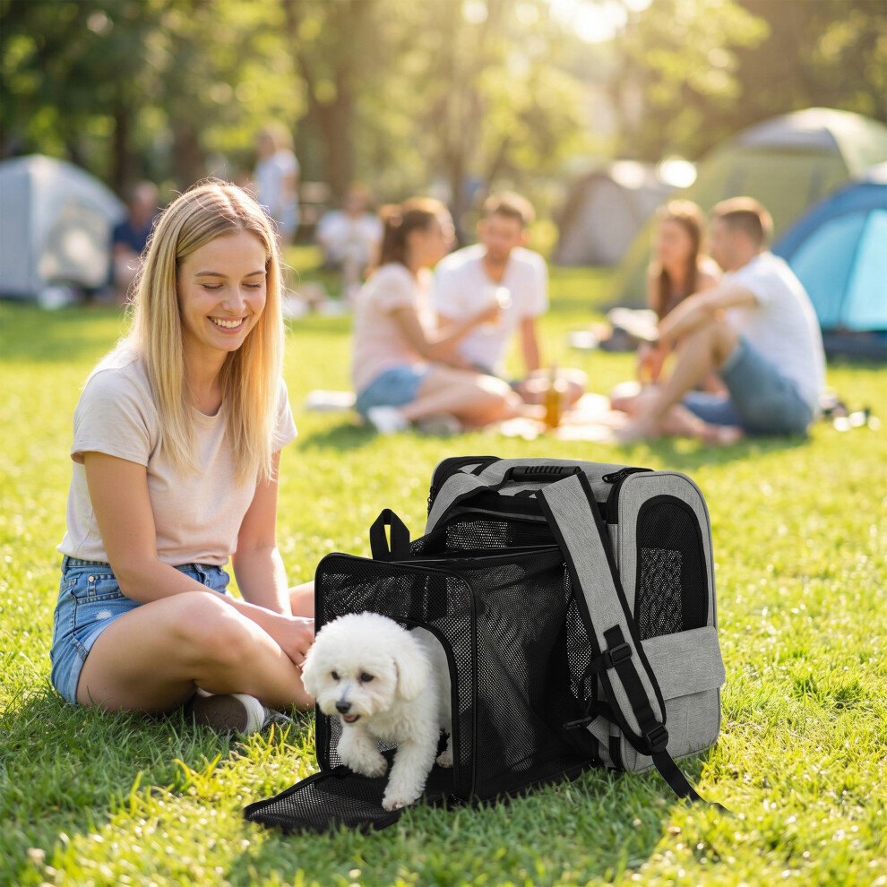 Pawhut Dog Carrier Backpack Expandable For Small Puppy Cat For Travel Hiking