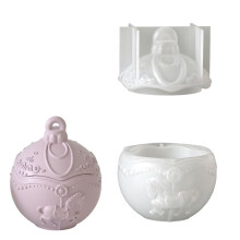 DIY Silicone Striped Heart Candle Holder-Large wooden horse