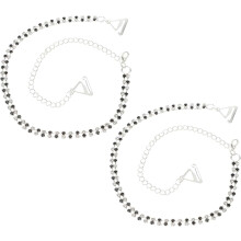 Strass-BH-Träger-Ersatzset, verstellbare BH-Schulterträger, zweireihig, schwarz-weiße Legierungskristalle