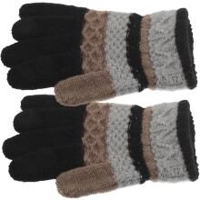 1 Paar bezaubernde, gestreifte Winterhandschuhe, Thermohandschuhe für warmes und stilvolles Tragen im Alltag, mit Fingertrennung