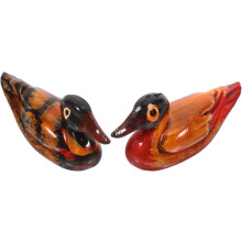 2er-Set Mandarinenten-Liebhaber-Skulpturen aus Kunstharz, 5,7 cm (2,25 Zoll), romantisch