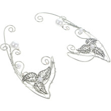 Feenohren für Damen, Ohrklemmen ohne Piercing, Ohrringmanschetten und -wickel mit Blattmotiv für Halloween-Accessoires