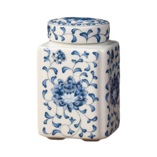 Ceramiczny dzbanek do herbaty w kolorze niebiesko-białym, szczelnie zamknięty, 250 g