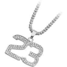 23 Number Pendant Necklace for Men Sports Style Alloy Male Neck Chain Casual Neckwear Metallic Pendant Neck Decoration