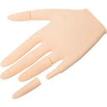 Maniküre-Prothesenhand für Nagelübungen, wiederverwendbare Silikonhand, naturgetreue Finger für Acryl-Nageltraining