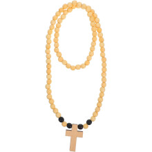Halskette mit Kreuzanhänger aus Holz für Damen und Herren – langlebig, handgefertigt, mit Holzperlen, vielseitiger Rosenkranz-Stil