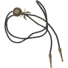 Justerbar vintage Bolo slipskjede for menn i PU-skinn