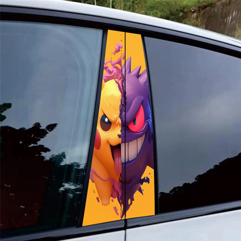 (1#) Car B-Pillar Sticker Self-Adhesive Vinyl Cartoon Decor Auto Door Post Decal 4069369530586