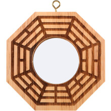 Spiegel aus Holz mit acht Trigrammen für Zuhause und Geschäft, hängender Schmuck