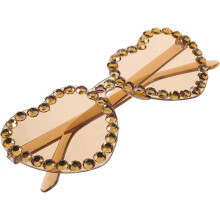Lunettes de soleil en forme de cœur pour femmes, ornées de strass, style été.
