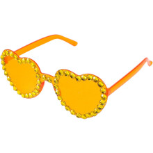 Lunettes de soleil en forme de cœur avec strass pour femmes, lunettes de soirée tendance