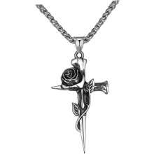 Rosenkreuz-Halskette für Herren, einzigartiger Kreuzschmuck für Halloween, Cosplay und Punk-Partys, stilbewusste Väter und Teenager
