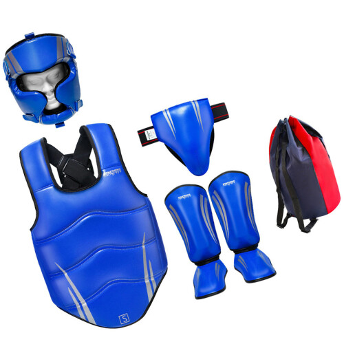 Casque de boxe à fort impact,-Ensemble bleu cinq pièces S
