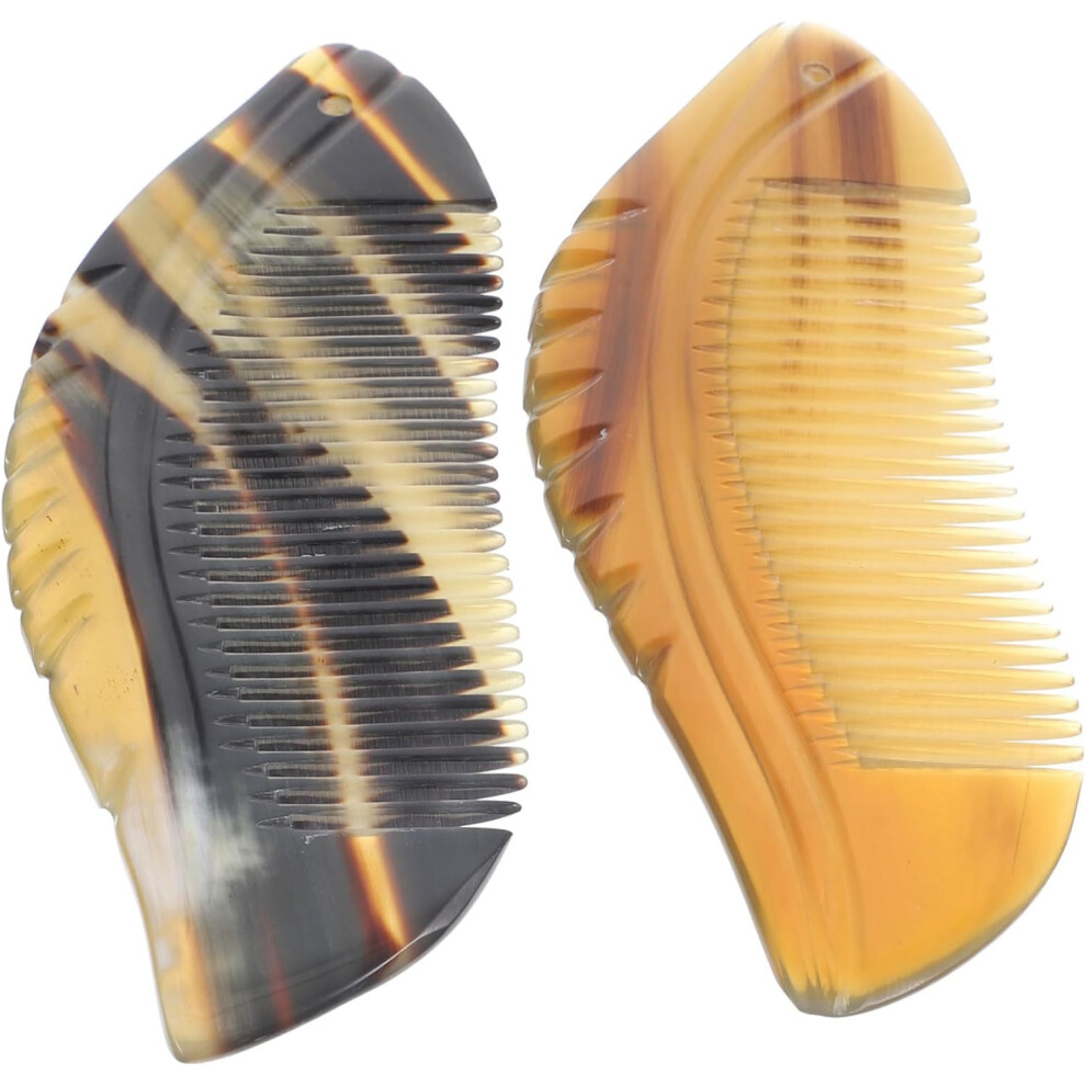 Hkhbjs Quality Carved Ox Horn Comb Static Hair Massage Tool For Smooth Hair Random Color
