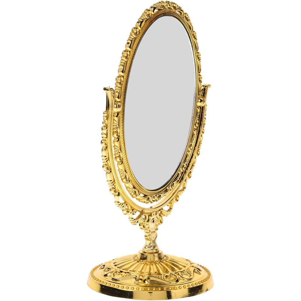 Hkhbjs Vintage Oval Rotating Vanity Mirror High-Definition Reflection Lightweight Desk Mirror