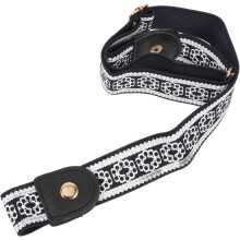 Elastic Adjustable Waist Belt for Women and Men, No Buckle Stretchy Jean Belt Blue Floral Print
