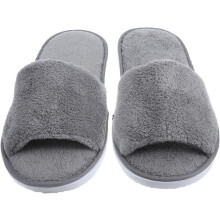 Rutschfeste, geschlossene Hotelpantoffeln für Damen und Herren, leichte Fleece-Spa-Schuhe