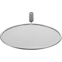 Topfdeckel mit Spritzschutz aus Edelstahl, rund, mit feinem Drahtgewebe, wärmeisolierend, leicht zu reinigen, ideal zum Kochen in der Küche.