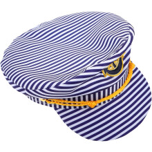 Navy Style Sun Hat Striped Lightweight Peaked Cap for Outdoor Activities Party Costume Accessory
