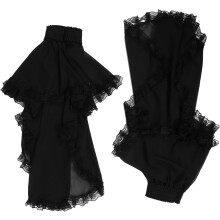 Gotiske blonder håndleddsermer svarte kvinner viktorianske tyll chiffon avtakbare ermer vampyrheks cosplay kostyme
