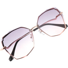 Lunettes de soleil Polygon pour femmes et unisexes, monture or rose, verres effet océan, style classique géométrique, pour les fêtes.