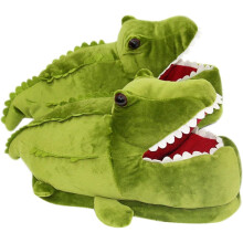 Unisex-Plüsch-Winterpantoffeln mit Dinosaurier-Motiv, warme Hausschuhe für drinnen, Einheitsgröße (EU 35–42)