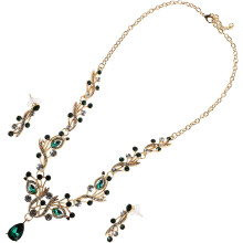 3-teiliges Strass-Halsketten- und Ohrhänger-Set für Damen, Brautschmuck für Hochzeitsfeiern