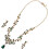 Set di 3 pezzi composto da collana e orecchini pendenti con strass per donna, ideale per matrimoni e feste. 1