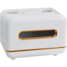 Multifunktionale Taschentuchbox mit Aufbewahrung, ABS-Material, elegante weiße Schreibtisch-Taschentuchbox