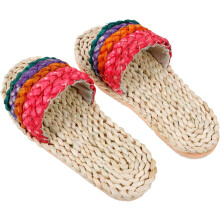 Gewebte Massagepantoffeln, leichte Hausschuhe, Strandpantoffeln, coole gewebte Sandalen für den Sommer