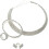 1 Set di gioielli con strass per donna: elegante collana, orecchini, anello e bracciale. 1