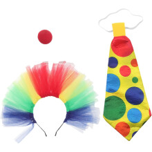 Unisex clownkostym med näsa och huvudbonad för Halloweenkarneval och scenframträdande