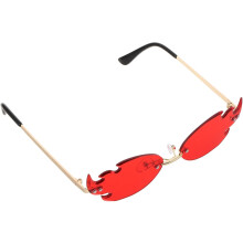 Fire Flame Glasses Rimless Eyewear for Party Halloween Cosplay Costume Accessory