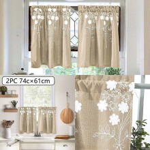 Floral Lace Curtains for Kitchen and Bedroom 29 x 24 Inch 2