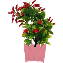 Planta artificial de chile en maceta con apariencia realista y que no requiere riego.