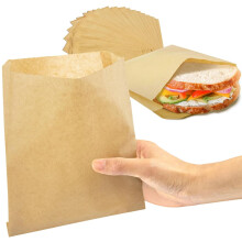 Bolsas para sándwiches antigrasa sin blanquear, 7x6 pulgadas, 200 unidades